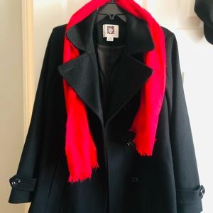 Ann Klein double breasted black pea coat